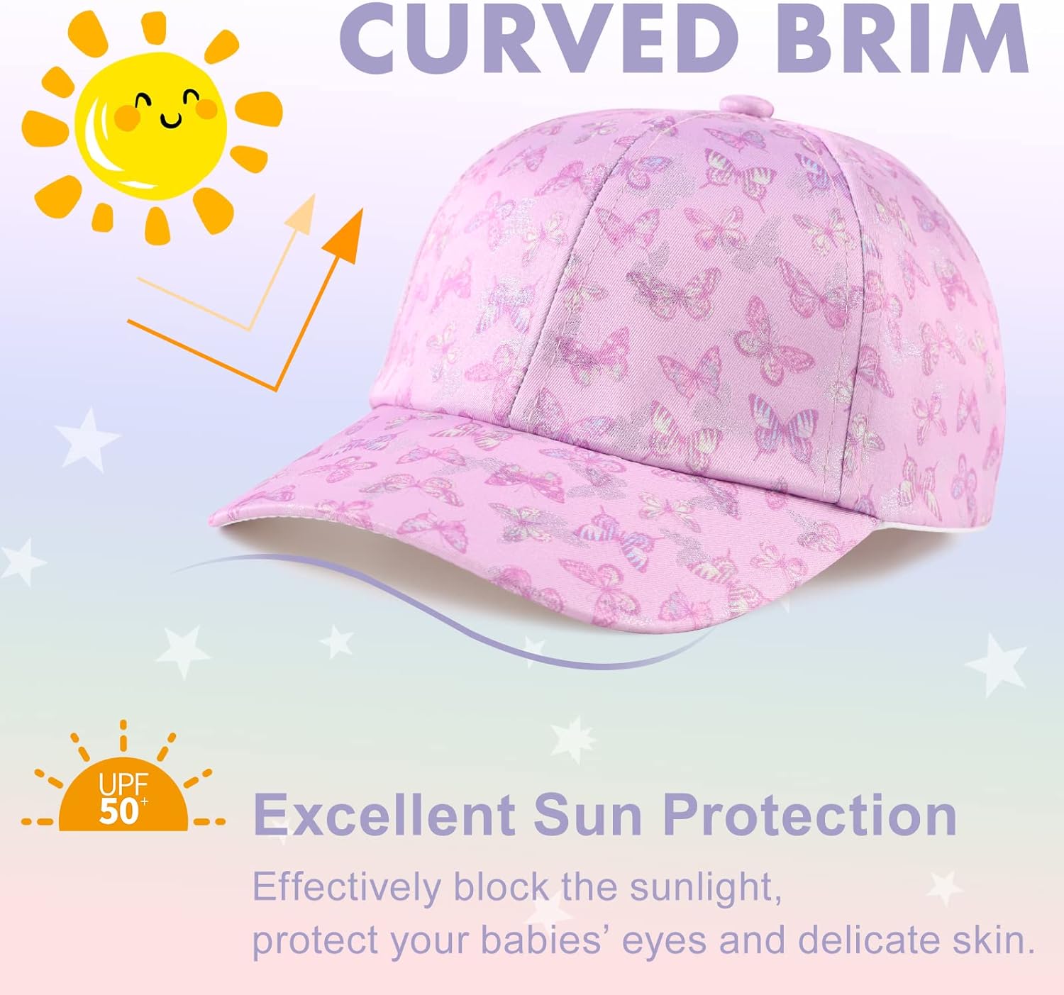 Girls Baseball Cap Kids Cute Sun Hat Adjustable Trucker Hats Toddler Rainbow Floral Ponytail Caps Spring Summer - Image 4