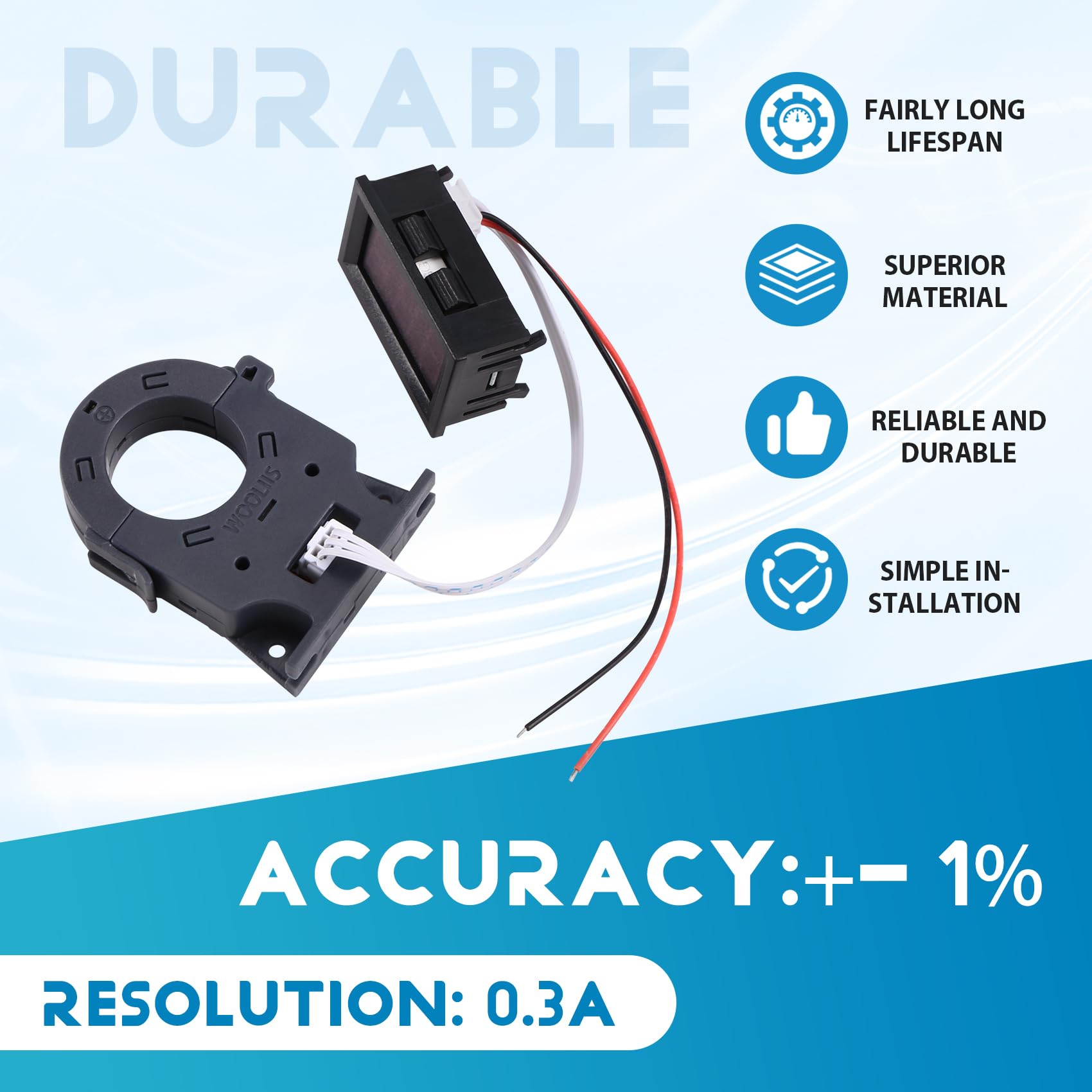 Ampèremètre Numérique à Effet Hall 100 A, Charge, Décharge, Tension, Courant, LED, DC 12 V, 24 V, 48 V, 60 V, 72 V, pour Voiture