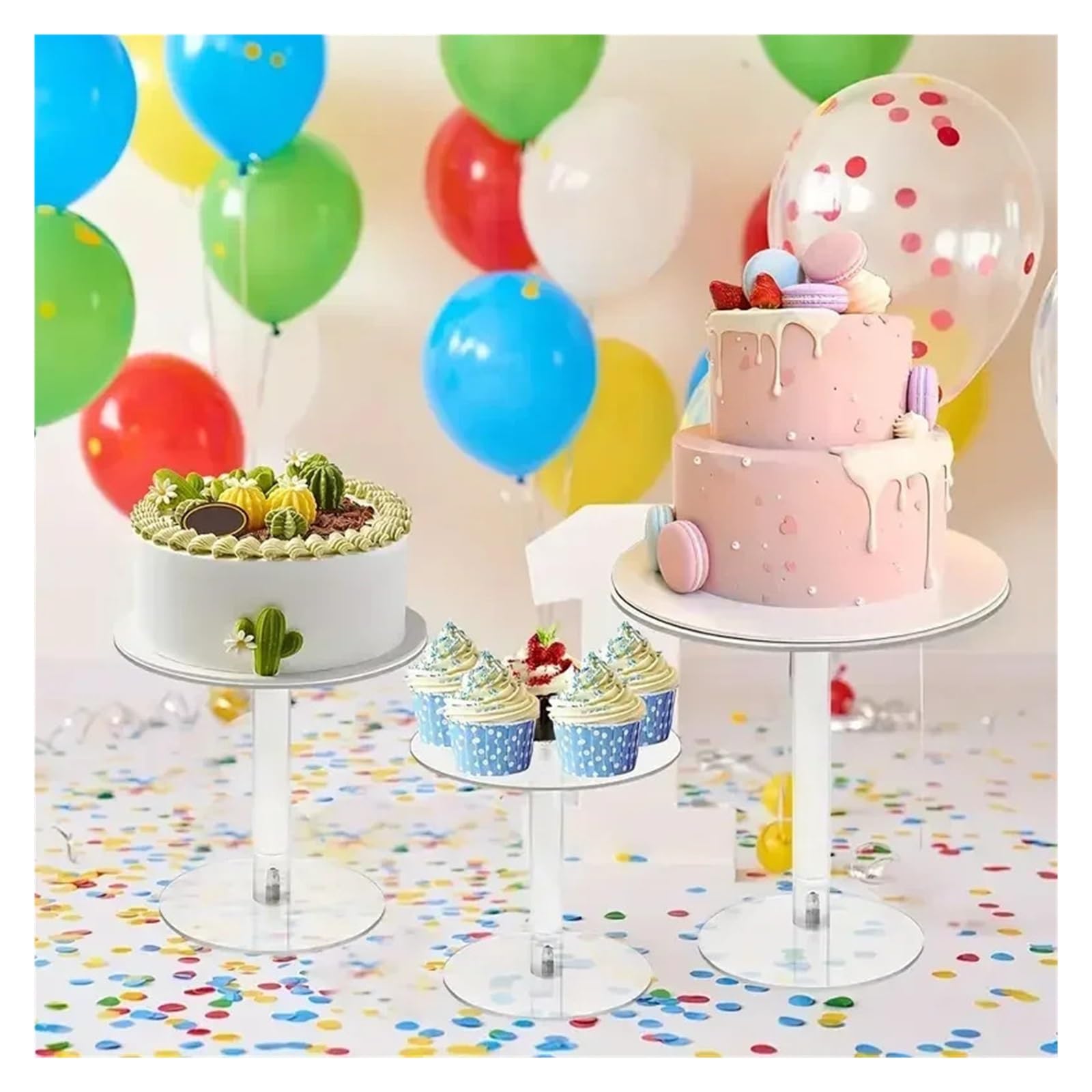 Acryl-Kuchenständer, abnehmbar | Für Hochzeit, Für Dessert, Für Babyparty, Für Geburtstag, Für Muffin