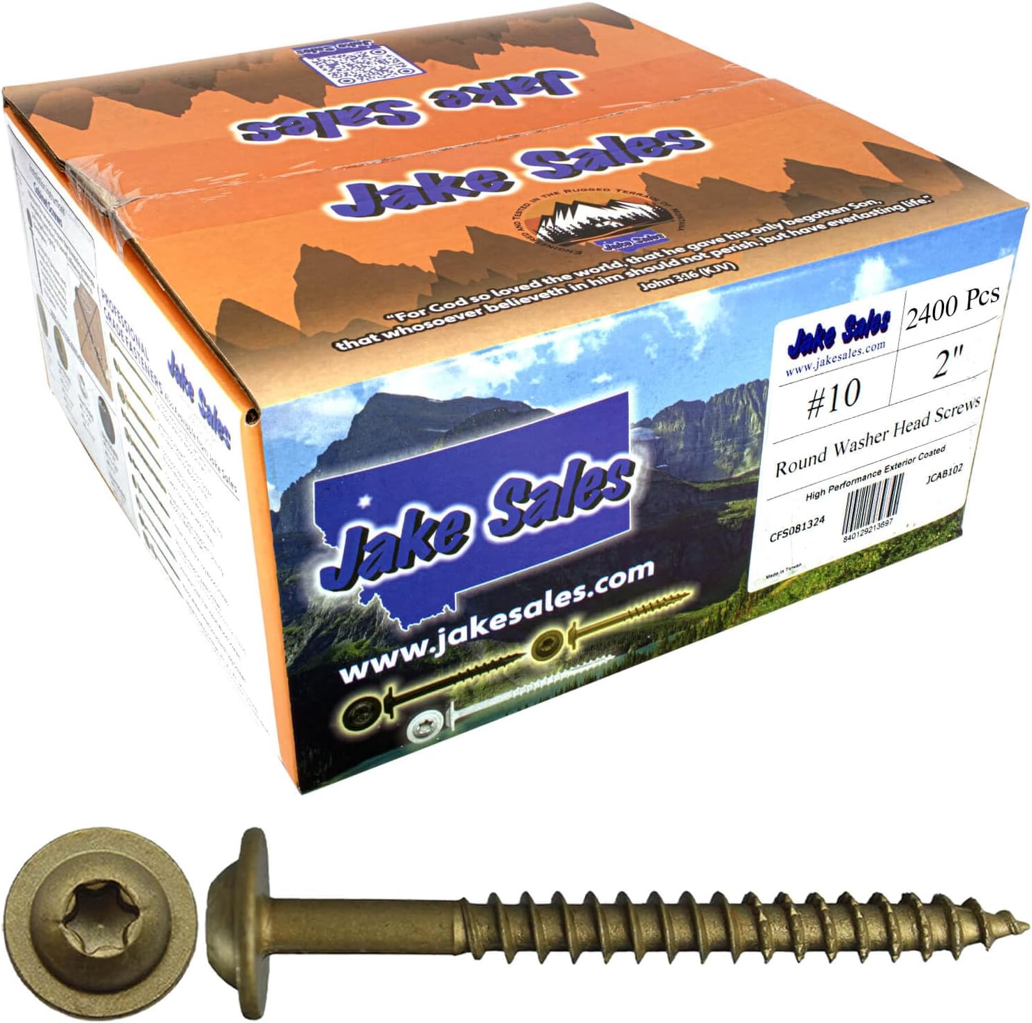 #10 x 2 Round Washer (Modified Truss) Head Screw Torx/Star Drive Head Wood Screw (Full Box 2500 Approx. Screws) Multipurpose Wood Screws for Construction, Cabinets and Furniture