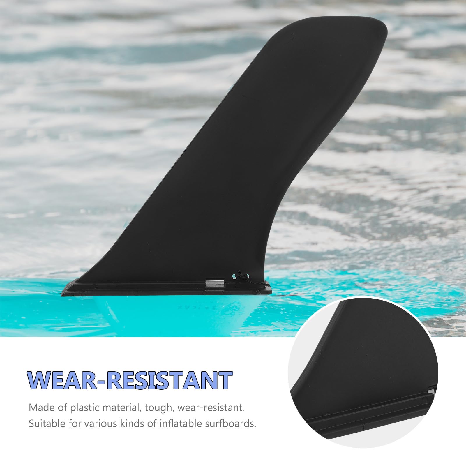 Aileron de Paddleboard Détachable en Nylon Robuste, 1 Pièce, Diviseur d'eau pour Planche de Surf Gonflable, Stabilisateur de Queue Réglable pour Stand Up Paddle et Surf Nautique