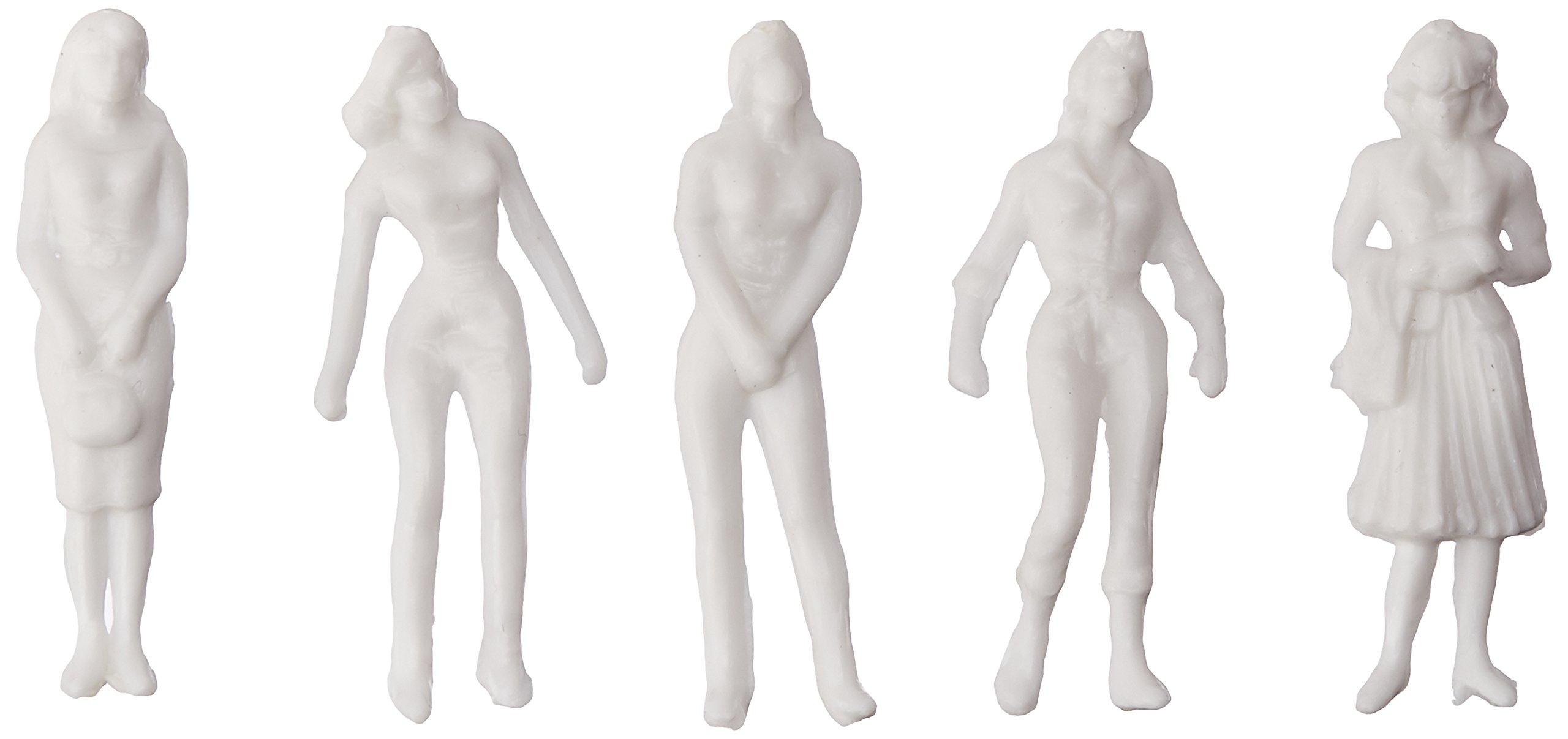 SCP Wee Scapes Architectural Model White Styrene Figurines Human Females 1.5 inch. Pack of 5