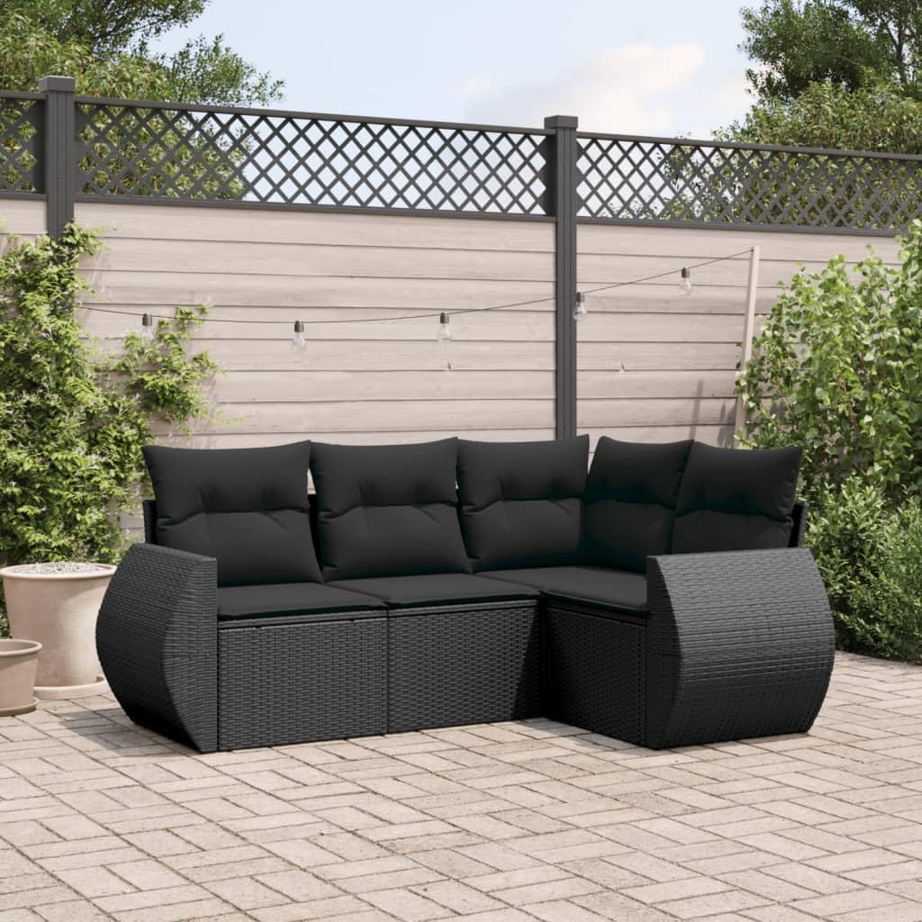 Gecheer 4Piece Garden Lounge Set Polyrattan, Balcony Lounge, Lounge