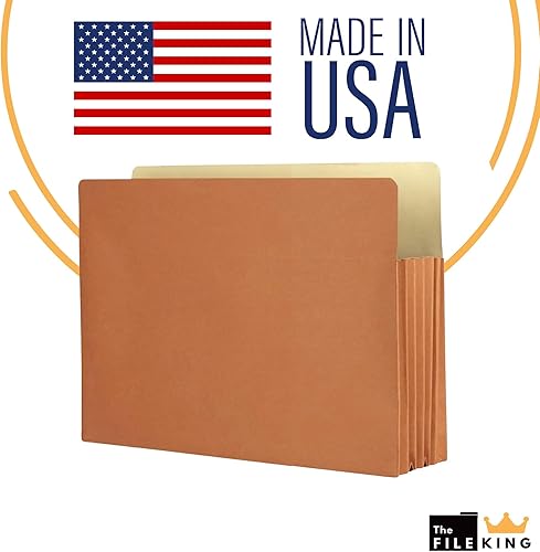 Miniatura 18 de The File King Carpeta de archivo de acordeón expandible, tamaño carta, caja de 10 cuerdas rojas, expansión de 3.5 pulgadas, almacena y organiza Caja