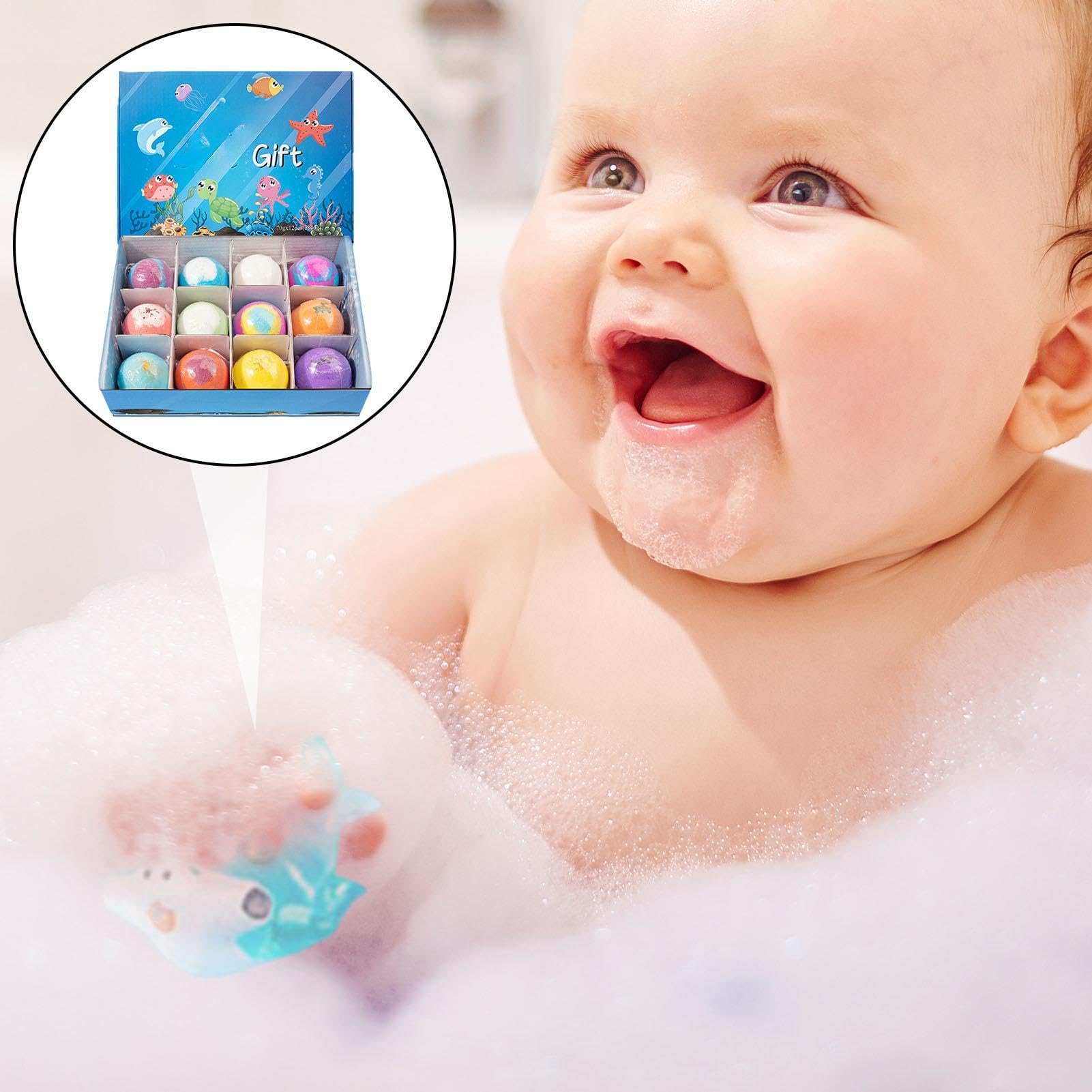 Bombas De Baño Niños Naturales, Pelota De Baño Para Niños Con Juguetes, Bomba De Baños Bath Bombs For Kids Bath Gift, Bola Orgánica Natural Hecha A Mano Para Niñoss, Niñas, Piel Seca
