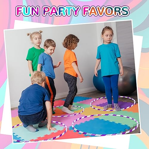 Miniatura 5 de Shappy 8 piezas de aro de ejercicio con peso con purpurina para fitness, círculos hula de plástico para adultos, deportes, pilates, ejercicio,