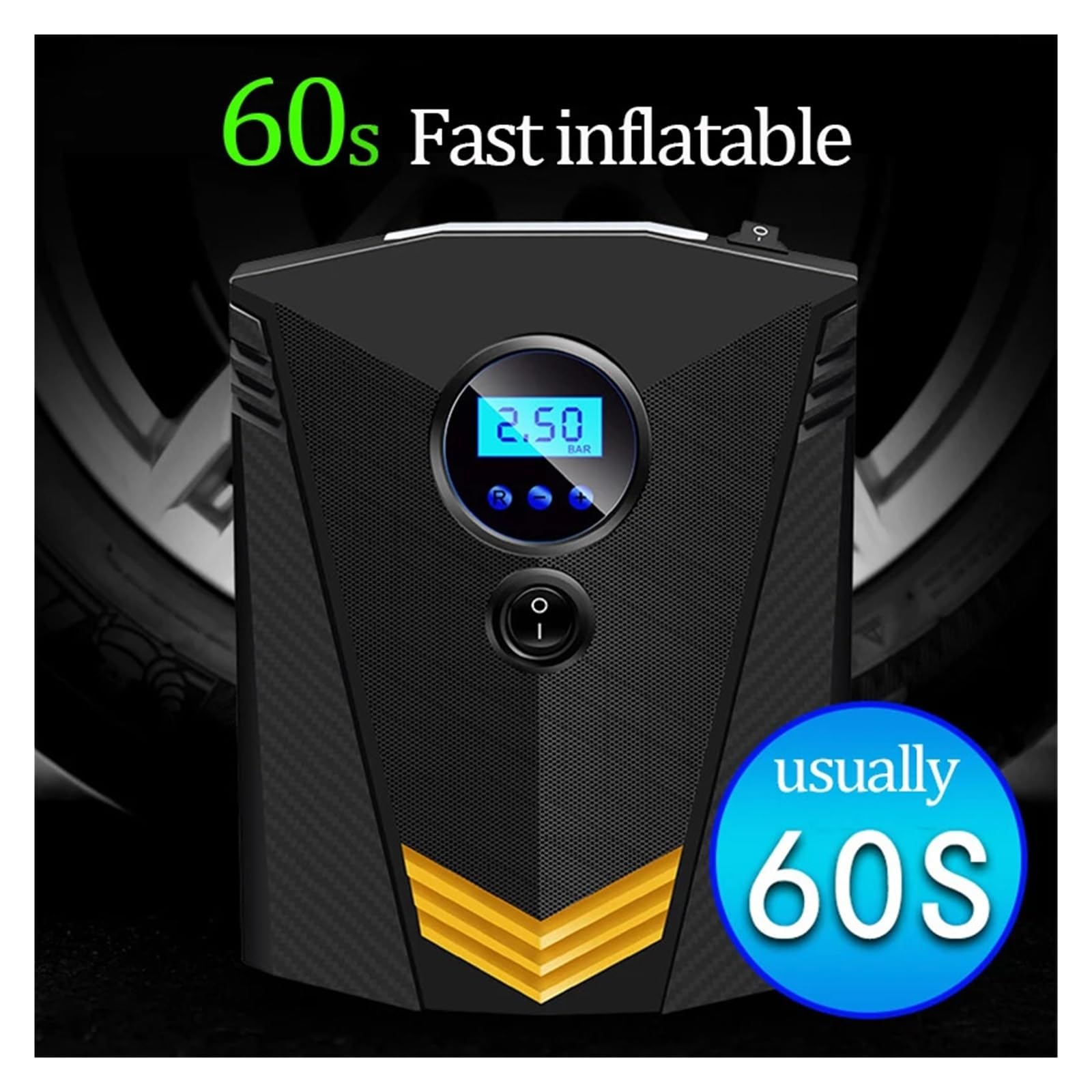 Bomba Inflable Digital For Neumáticos De Coche, Compresor De Aire Automático con Iluminación For Ruedas De Coches, Inflador De Neumáticos Eléctrico De 12V Inflador RáPido(Digital with Box)