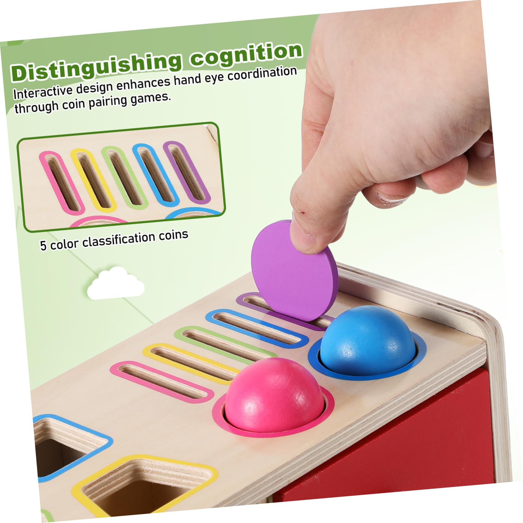 VICASKY Scatola Montessori di Blocchi Geometrici in Legno Giocattolo Puzzle di Abbinamento per Prima Infanzia Classificatore di Forme e Colori per Ragazzo Ragazza Piccoli