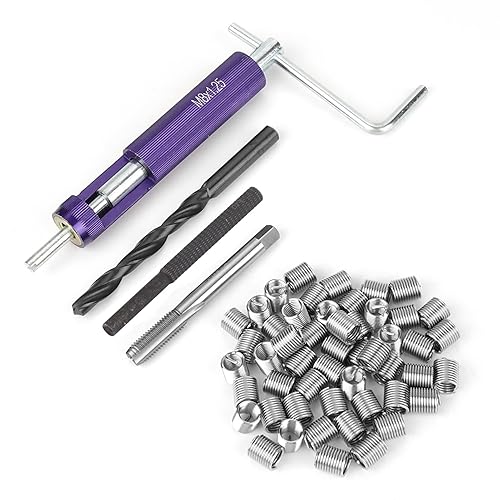 Kits de reparación de roscas helicoidales 50 piezas de acero inoxidable en espiral de alambre helicoidal insertos de rosca M8 x 2D