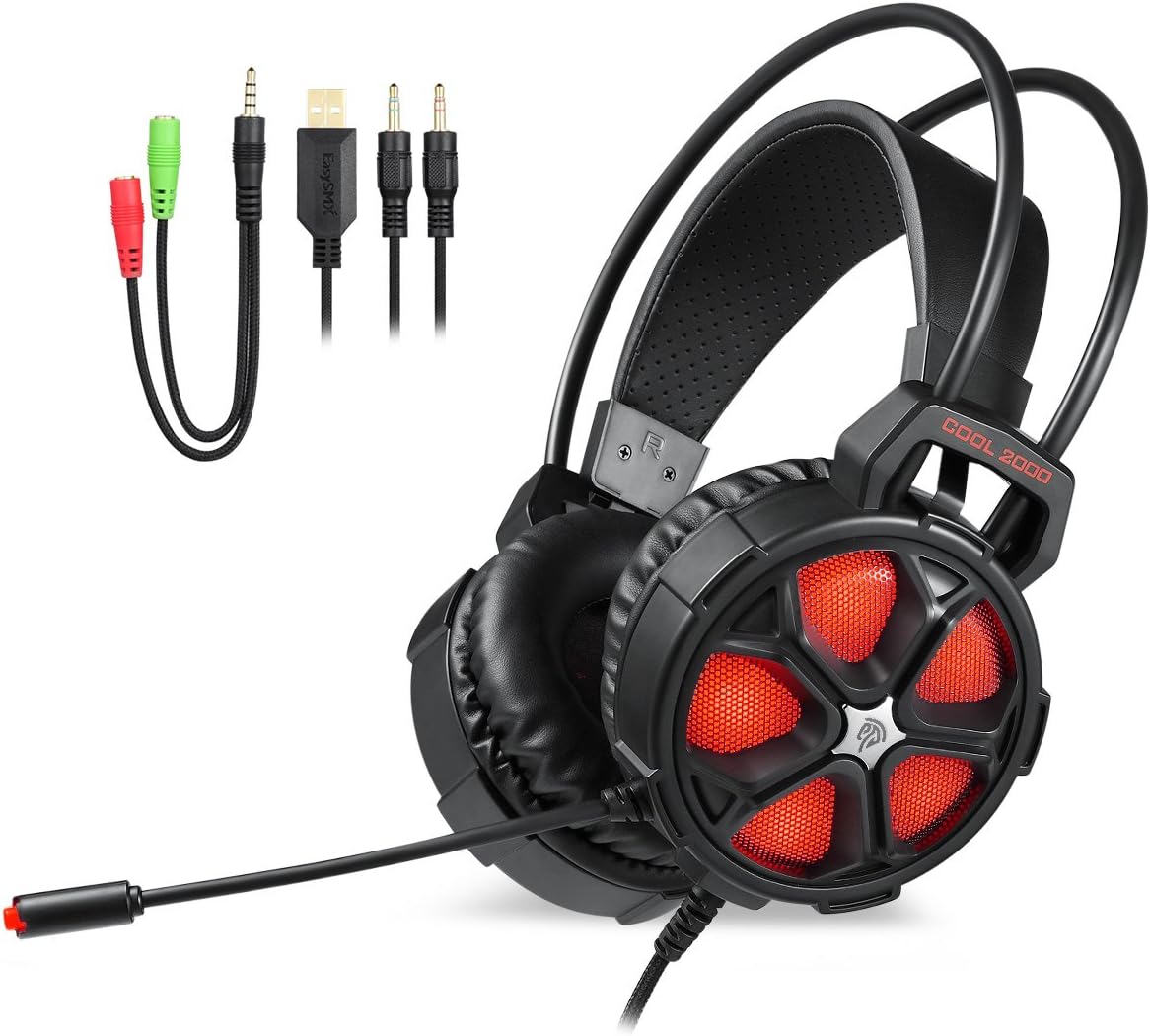 Cehensy Gaming Headset with Adjustable Mic Noise Cancellation Headphone Wired Earphones