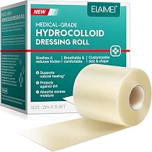 Hydrocolloid Dressing Roll (5cm x 3.6m) Self Adhesive, Ultra Absorbent and Waterproof - Custom Dressing for Blisters, Burns, Acne - Gel Bandage Tape - Bandage