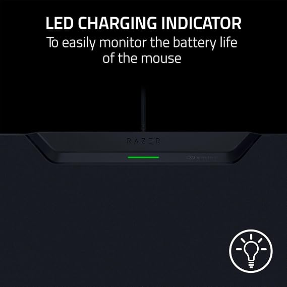 Razer HyperFlux V2 Wireless Charging Gaming Mouse Mat & Puck, Hard Surface
