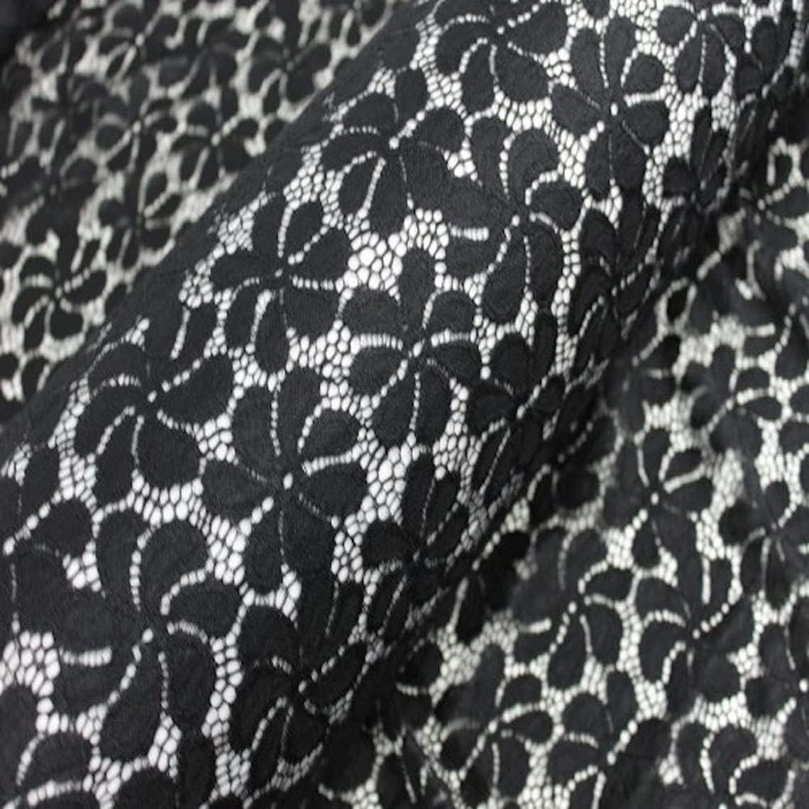 4-Way Stretch Nylon Spandex Lace Fabric 58/59" Lightweight - Shane Pattern/Floral/Clothing Apparel, Accessories, Home/DIY Fabric