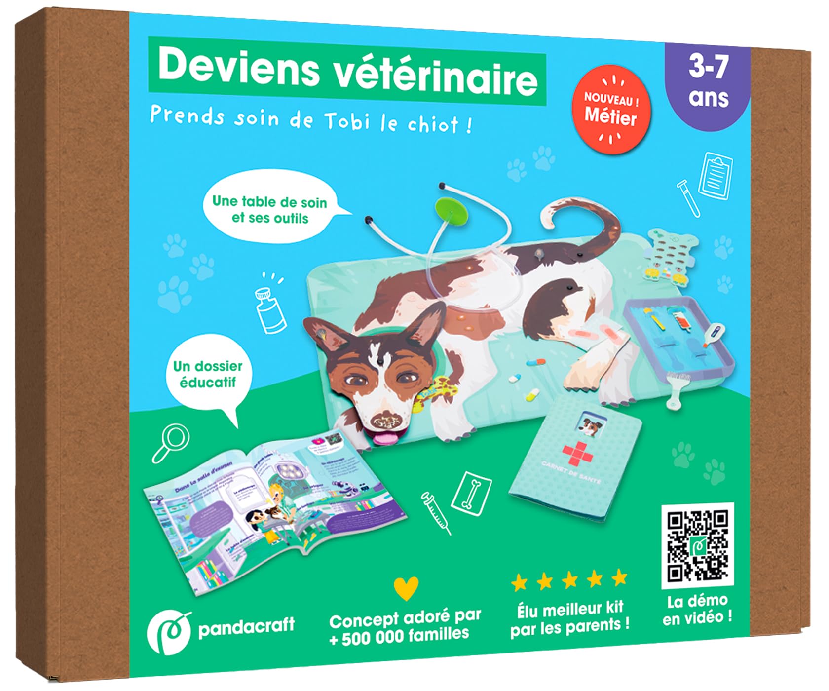 Deviens vétérinaire - kit Pandacraft 3-7 ans: Deviens vétérinaire et prends soin de Tobi le chiot !