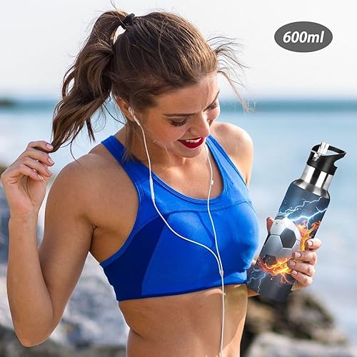 Vista 68 de Kcldeci Unicorn Rainbow Galaxy - Botella de agua deportiva de 20 onzas, tapa de pajilla, a prueba de fugas, aislamiento al vacío, botellas de agua