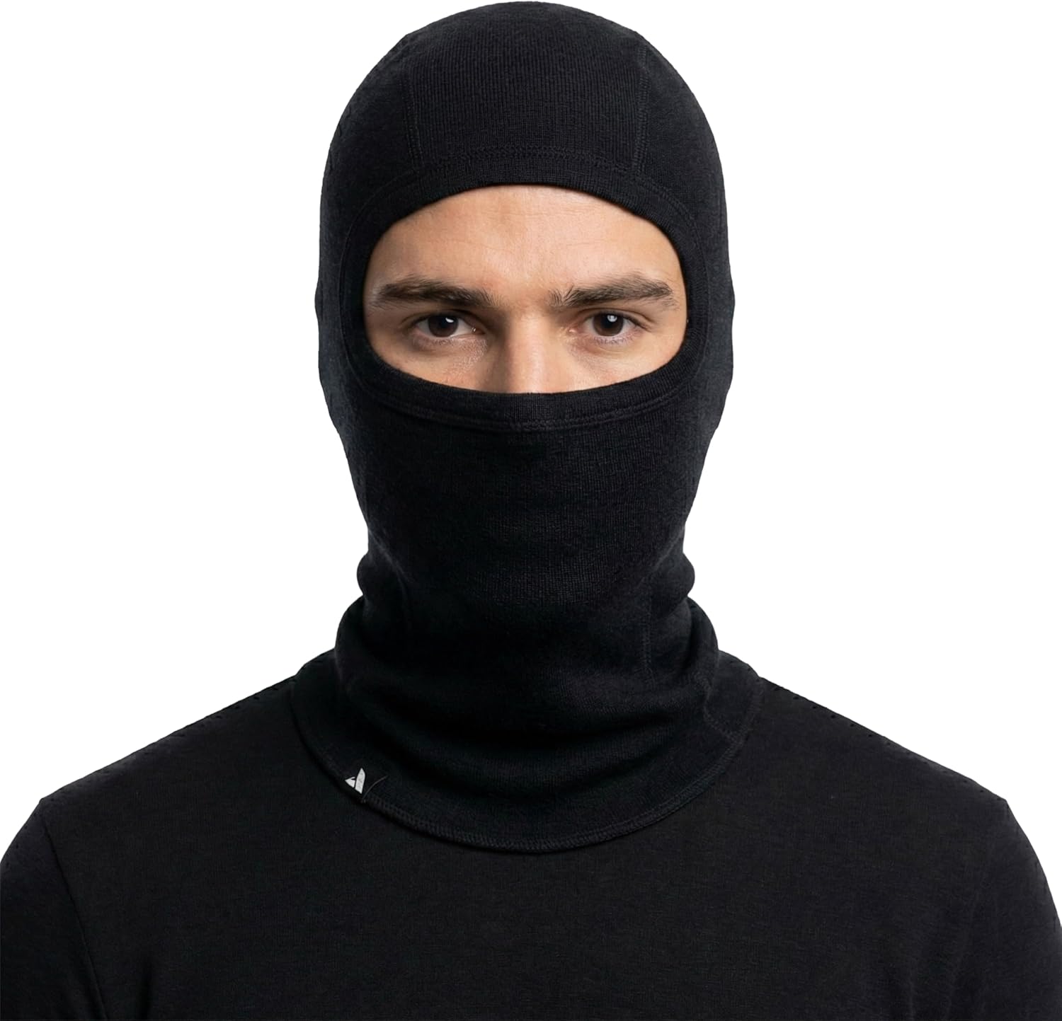 Janus Wool - Norse Merino Balaclava - Wool Face Mask - Windproof Liner - Black