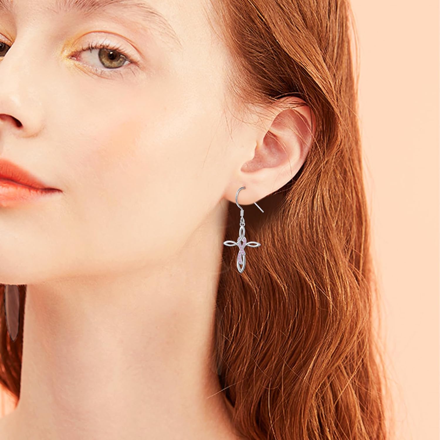 S925 Sterling Silver Heart Drop Dangle Studs Filigree Earrings Jewelry Birthday Gifts for Women Girlfriend