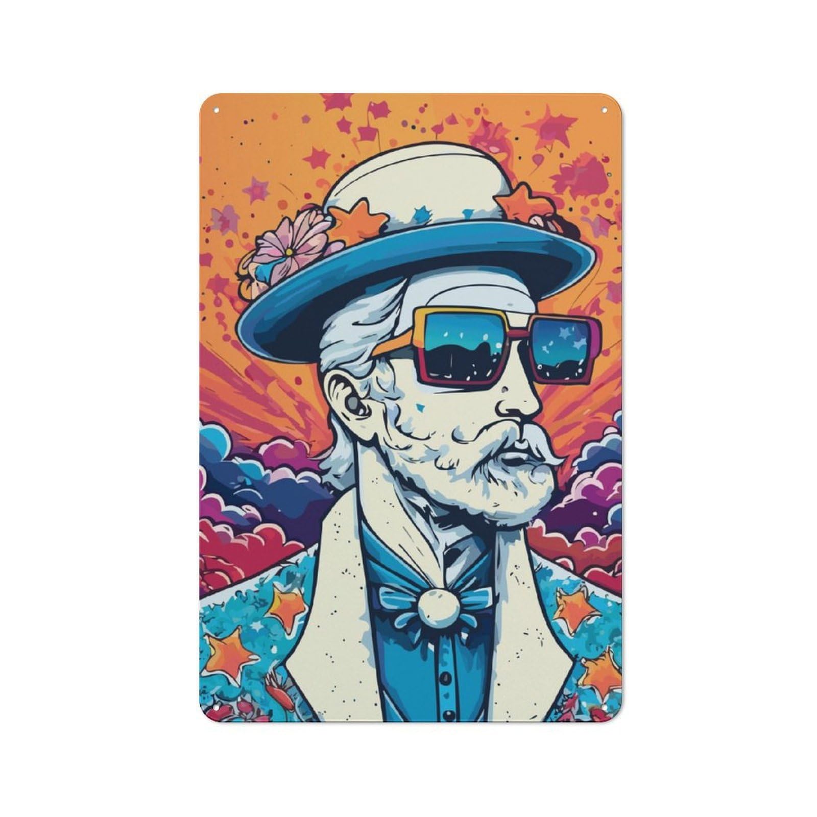 Junmoney Stylish Man Tin Wall Plaque 30X20cm With For Guest Room Or Hallway, For Metal Sign Collectors, For Garage And Workshop Walls
