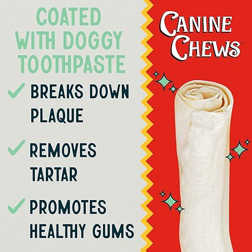 Miniatura 10 de Canine Chews Rollos retriever de cuero crudo para perros recubiertos de pollo de 10 pulgadas, huesos de cuero crudo de pollo para perros grandes