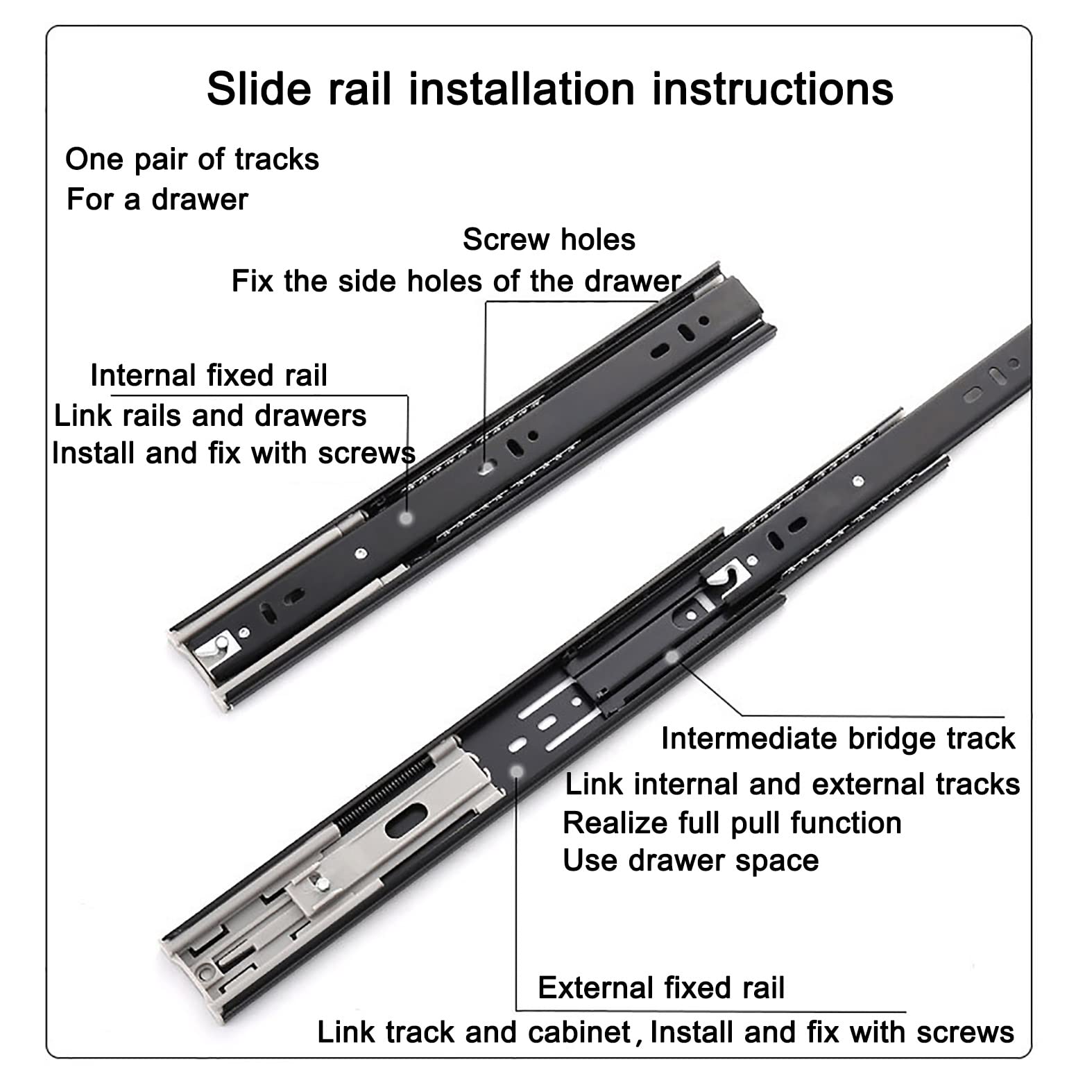 Guide Per Cassetti 45 Mm Guida Per Carichi Pesanti Guida A Sfera Ad - Foto 7