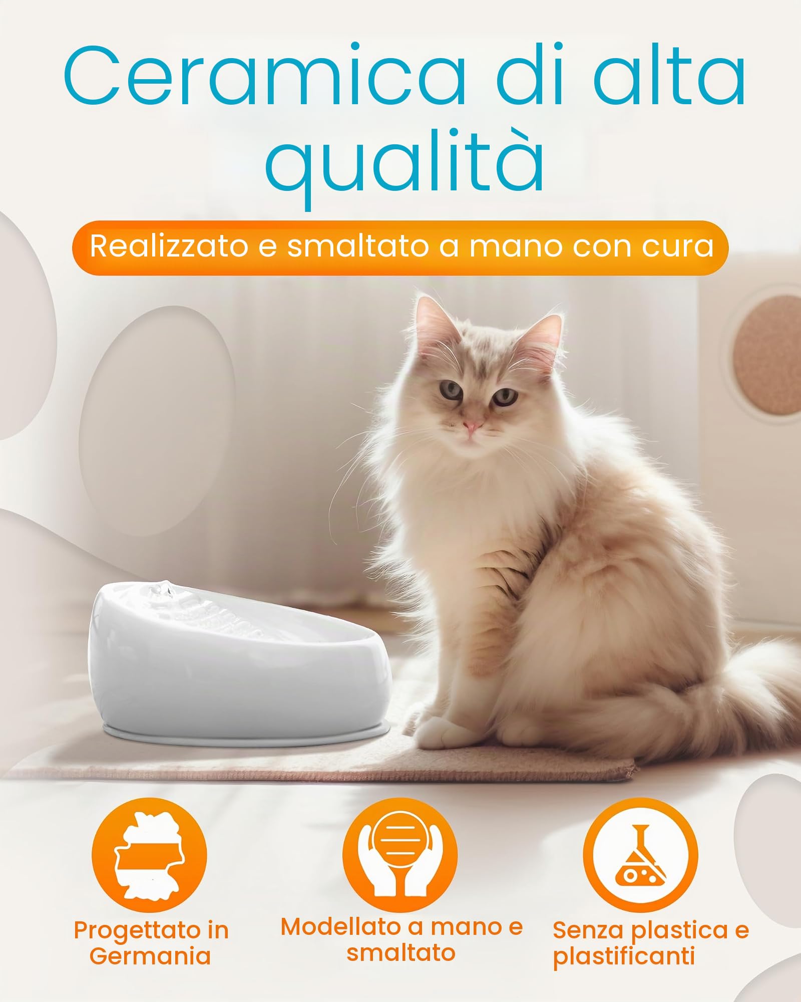 Lucky-Kitty- fontana in ceramica per gatti