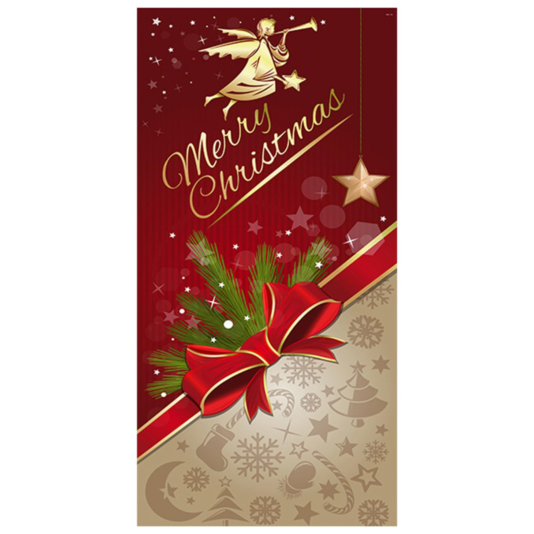 CAKEEYUM Christmas Door Cover 3x6.6 Ft Merry Christmas Door Decorations for Photography Background Banner Winter Porch Sign Cover, Decorations, Covers Decorative, Christm