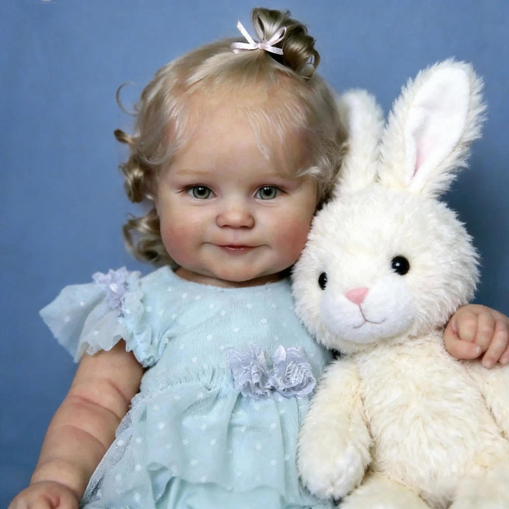 Zero Pam Bebe Reborn Fille Ouvrir Yeux, 50CM Poupée Princesse avec des Cheveux Implantés, Bebe Reborn Fille Silicone Plein Corps, Sourire comme Une Vraie Baby Poupée des pour 3 Enfants