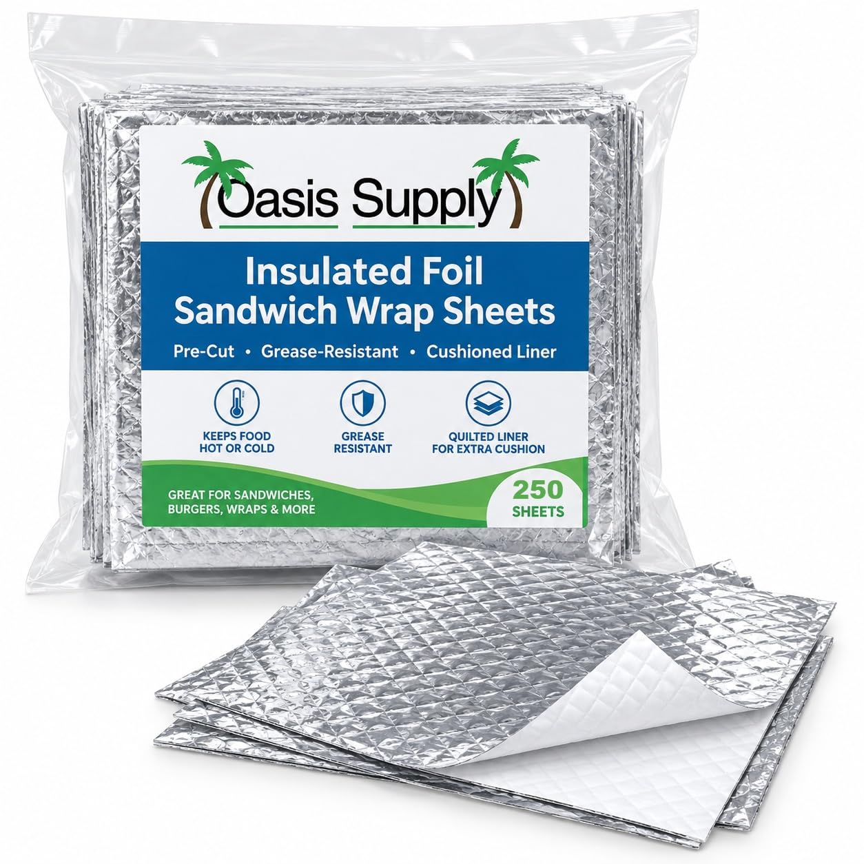 Insulated Foil Sandwich Wraps - 250 Count -1