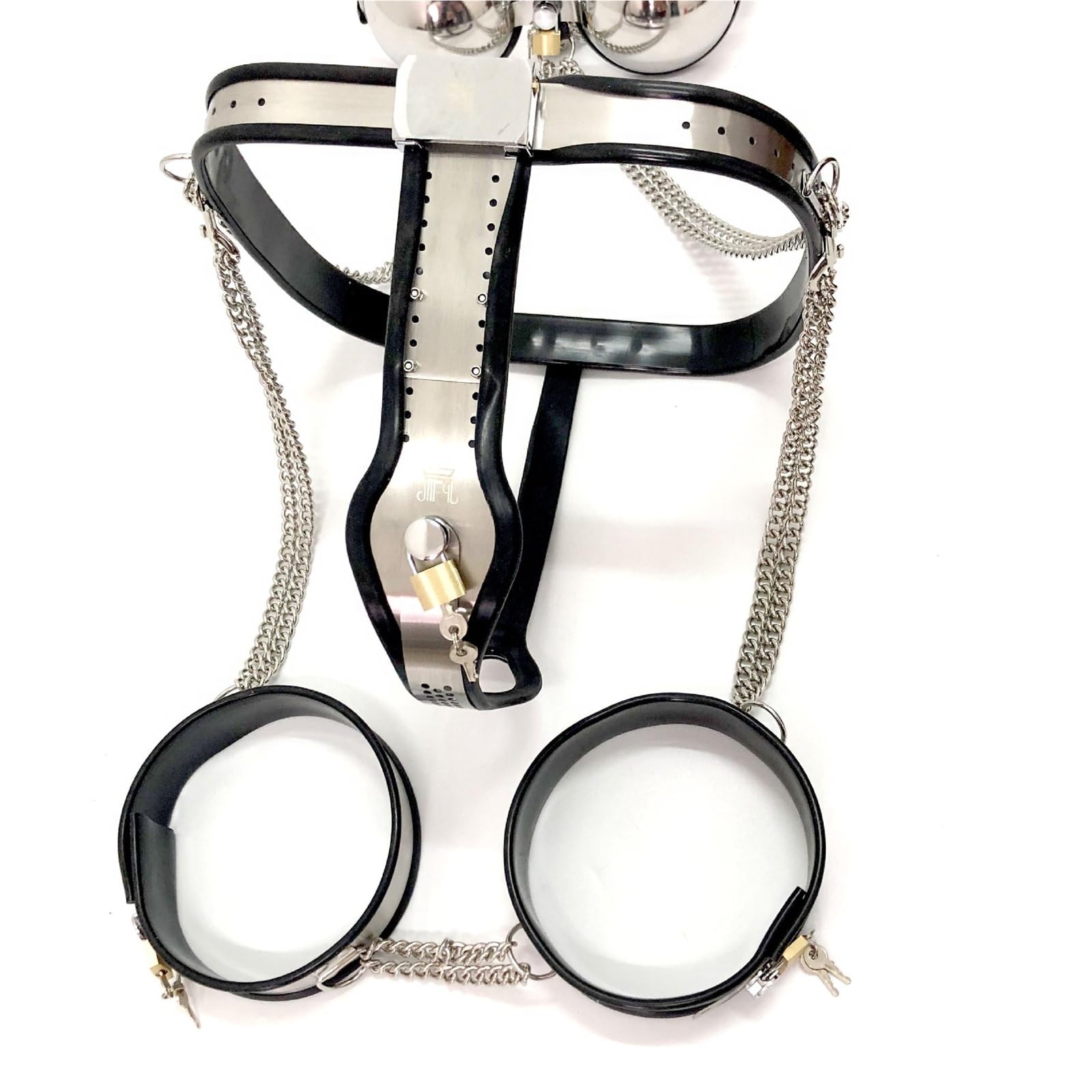 3-teiliges Set Damen Edelstahl Silikon Keuschheitsgürtel Höschen BDSM Bondage BH Unterwäsche Oberschenkel Manschettenringe SM Extrem Sklave Fetisch Sexspielzeug Für Frauen
