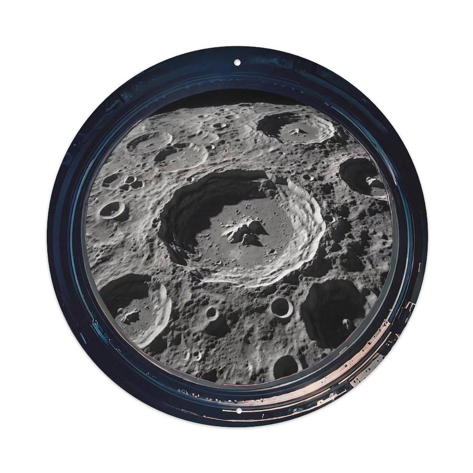 Moon Crater Closeup View Metal Tin Sign