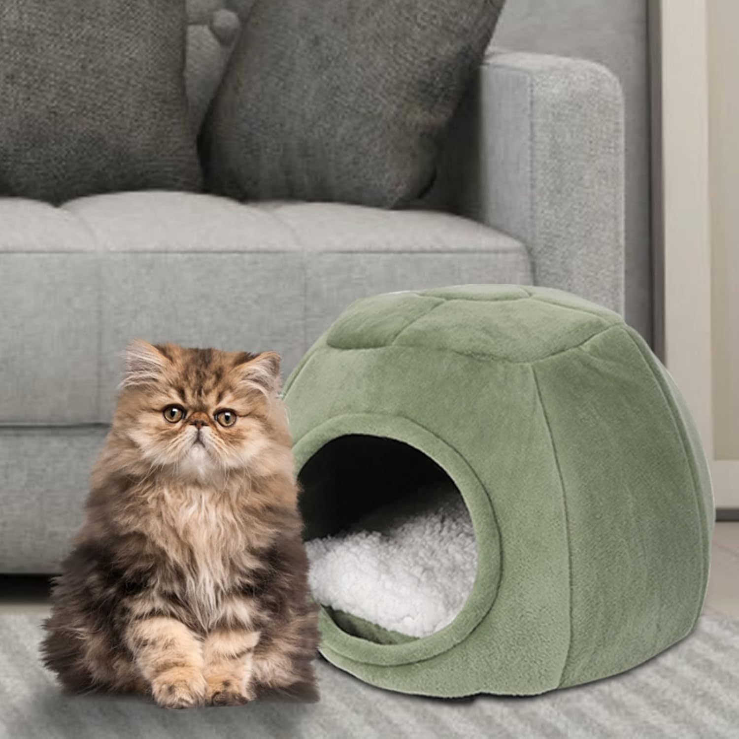 review Cat Beds for Indoor Cats Cat Cave Bed Prime of Day Deals Heated Cat House Comfortable Self Warming Washable Four Seasons Available Cat House for Small Dogs Rabbit Bed