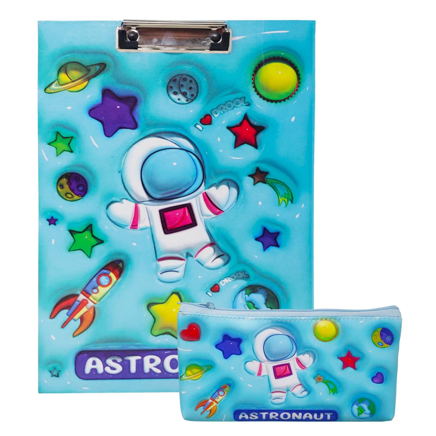 PARTEET Combo Space Printed Pencil Case Pouch and Space Printed A4 Size Exam Board for Students, Teachers, Women and Kids_Stationery Pencil Pouch for Kids Zipper Closer Pouch for Kids(Assorted) (B0D29KZXNP) Amazon Price History, Amazon Price Tracker