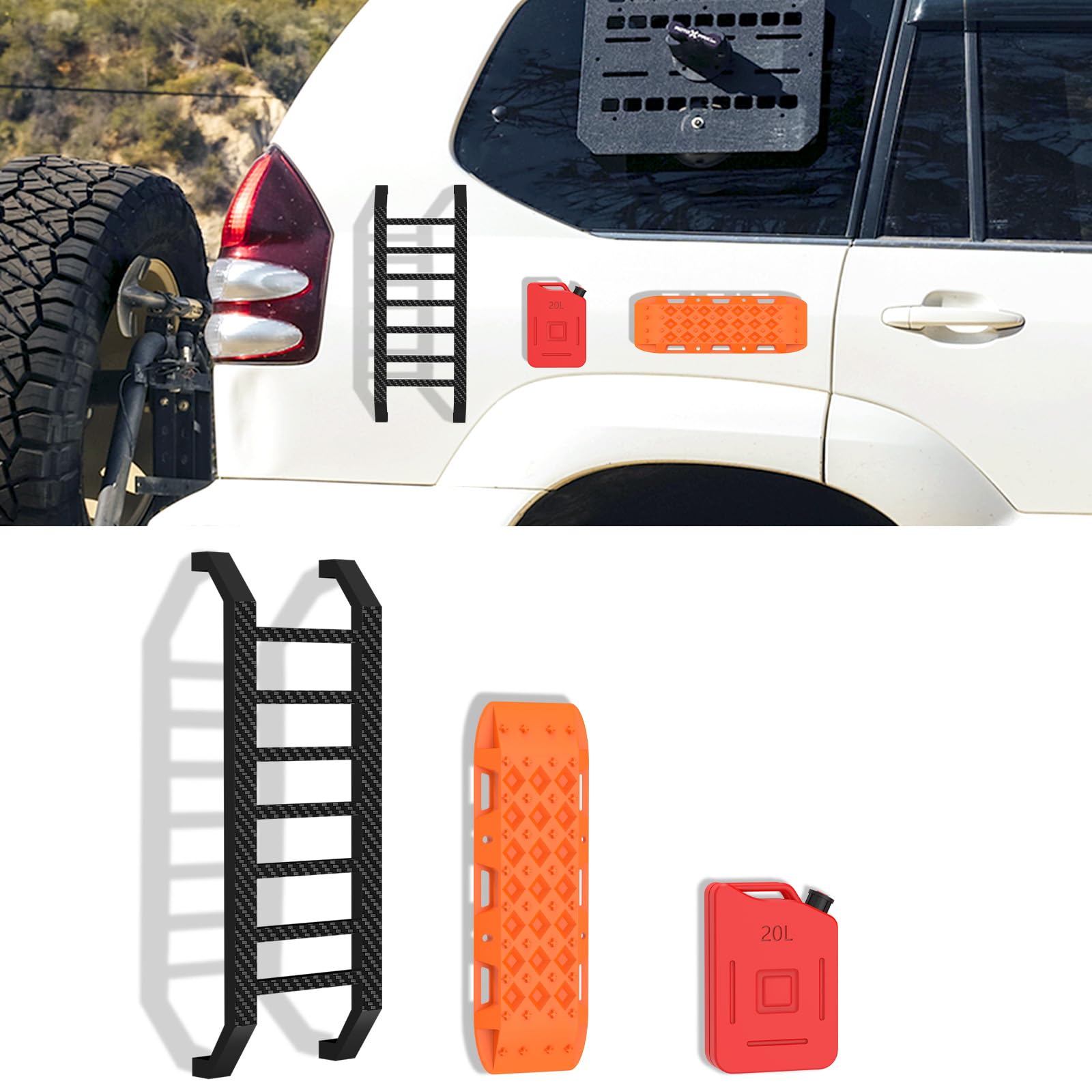 Widdle Wadder Off-Road Magnet Accessroy, Magnetic Little Ladder Widdle Wader Kit for Car Mount to Multiple Surfaces Apply to 4Runner TRD Pro Tacoma