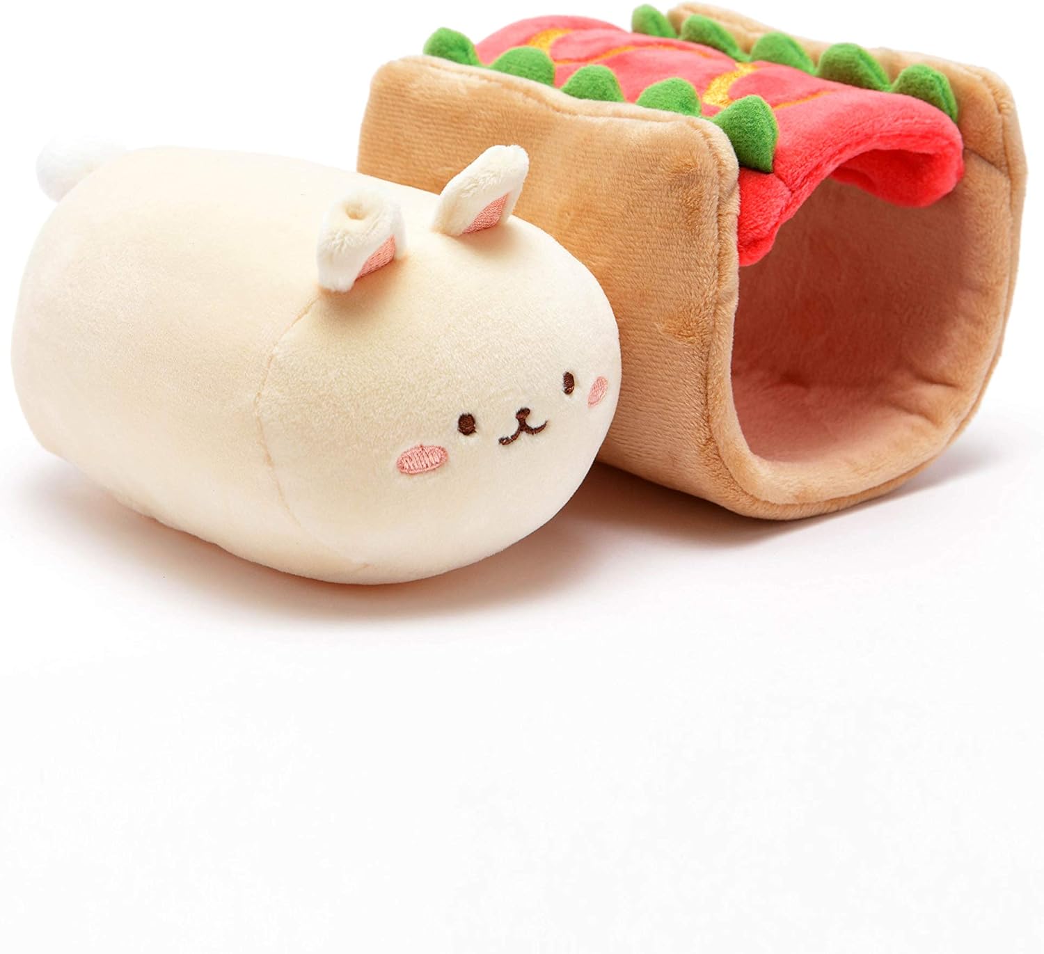 Anirollz Stuffed Animal Plush Toy – 3” & 6" Official Roll Blanket Outfitz Doll | Soft, Squishy, Warm, Cute, Comfort, Safe | Birthday Decorations Gift Hot Dog Pillow with Bunny Bunniroll