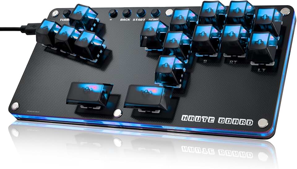 Sehawei Controle Arcade Haute 42 de 16 teclas com todos os botões com funções turbo, controle Arcade Stick Street Fight Mini Plus para PC/Ps3/Ps4/Switch Game Keyboard-Suporta Hot Swap e SOCD