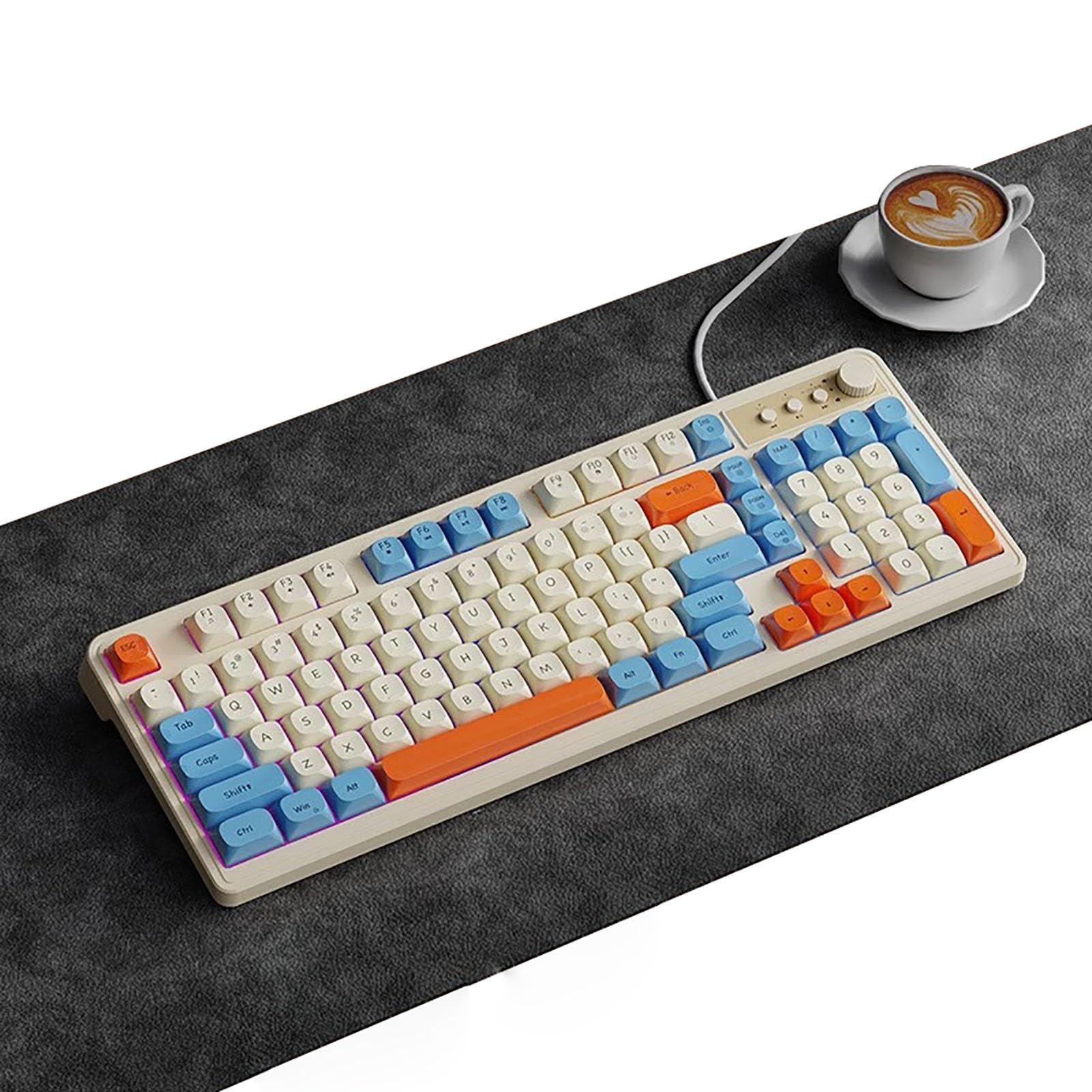 Tastiera Tastiera Da Gioco Prova Il Massimo Piacere Di Gioco, Silenzioso Ed Efficiente: La Tastiera Da Gioco Sussurrata Dal Comfort Ergonomico Include Un Mouse Dello Stesso Colore(B)