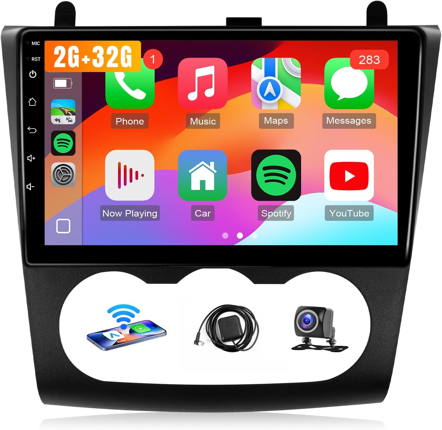 Leadfan Car Stereo Radio for (Manual AC) Nissan Altima 2008 2009 2010 2011 2012 with Car Play Android Auto, 9 Inch Screen for Altima with GPS Backup Camera