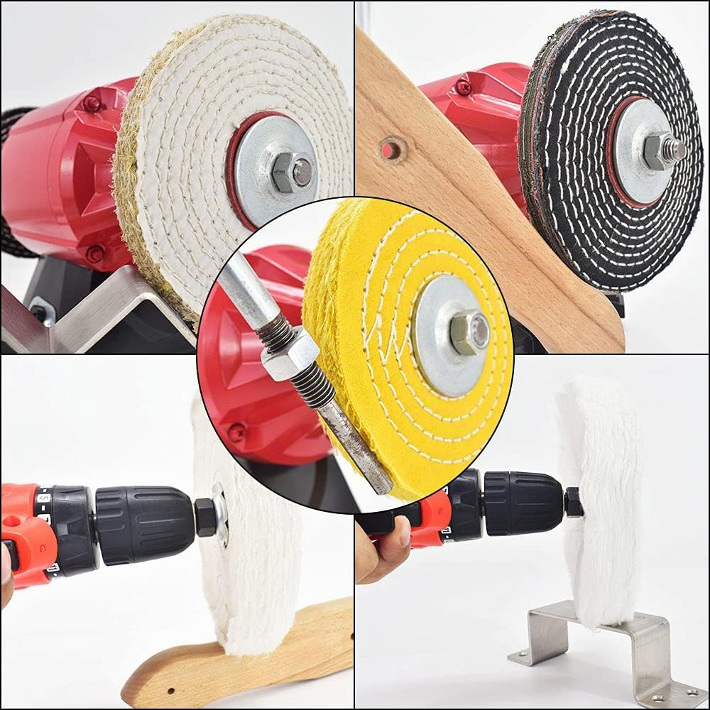 Discos de pulido de 150 mm, cinco paquetes para lijadora de mesa con orificio de 12,7 mm, 5 unidades