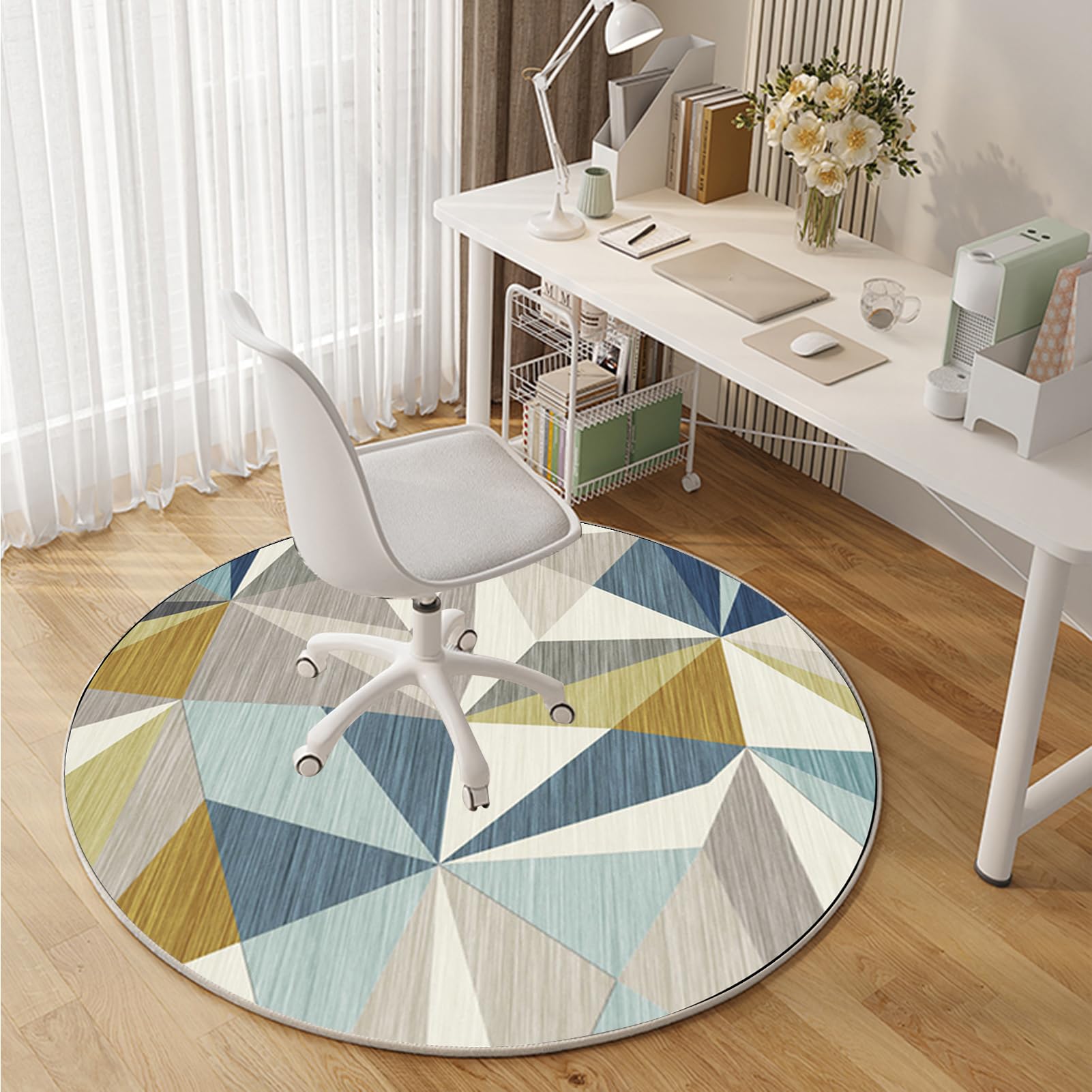 140 cm Redondo Alfombra Silla Gaming, Alfombra Multiusos para el Hogar, Protector Suelo Silla Ruedas, Alfombra de Protección de Suelo, Alfombra de Suelo para Suelos Duros, Laminado