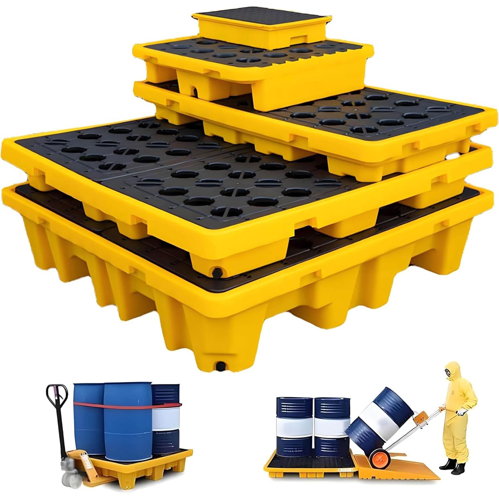 Plateforme de rétention hydrocarbures polyéthylène 120x60x18cm pour laboratoire