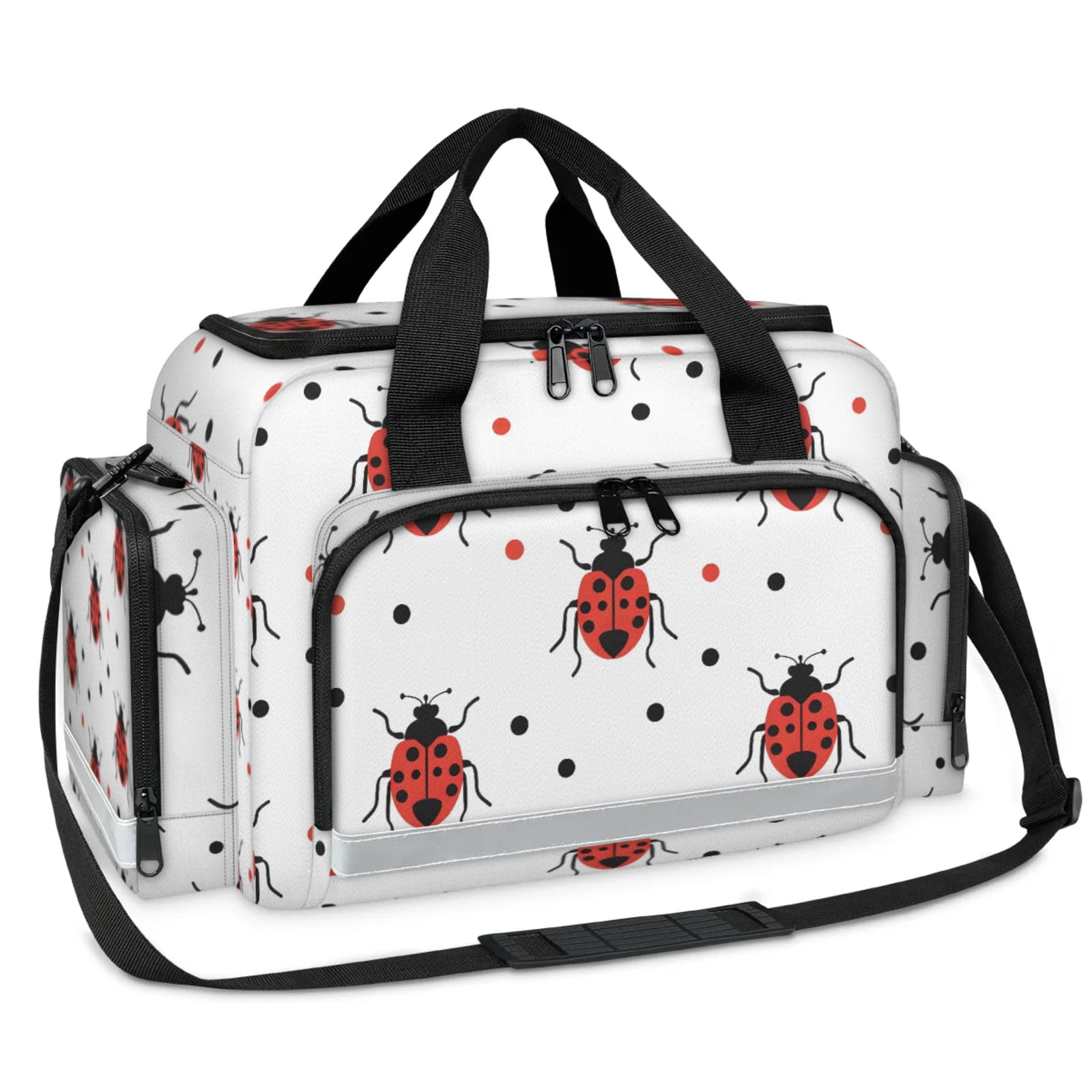 GzLeyigou First Aid Bags Empty, Tiny Ladybugs Emergency Bag First Aid Kit Multiple Compartment Kit Carrier On Call Trauma Bag For Paramedics Emergency Medical Supplies Kit