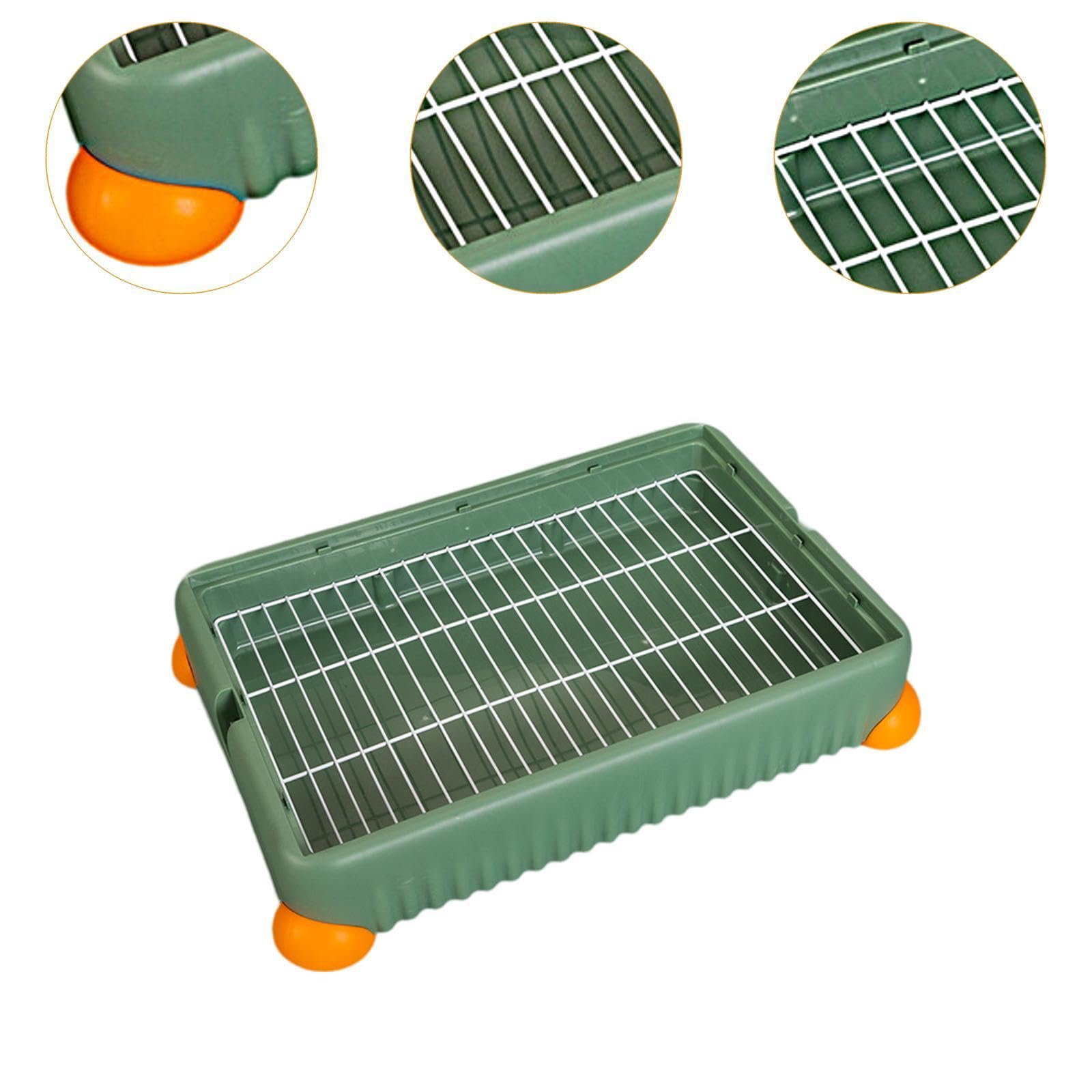 Perfeclan Caja de Arena para Conejos, Caja de Arena para Conejos, Caja de Arena para Mascotas, Caja de Baño para, Cobayas, Chinchillas, Suministros para M, L, Verde