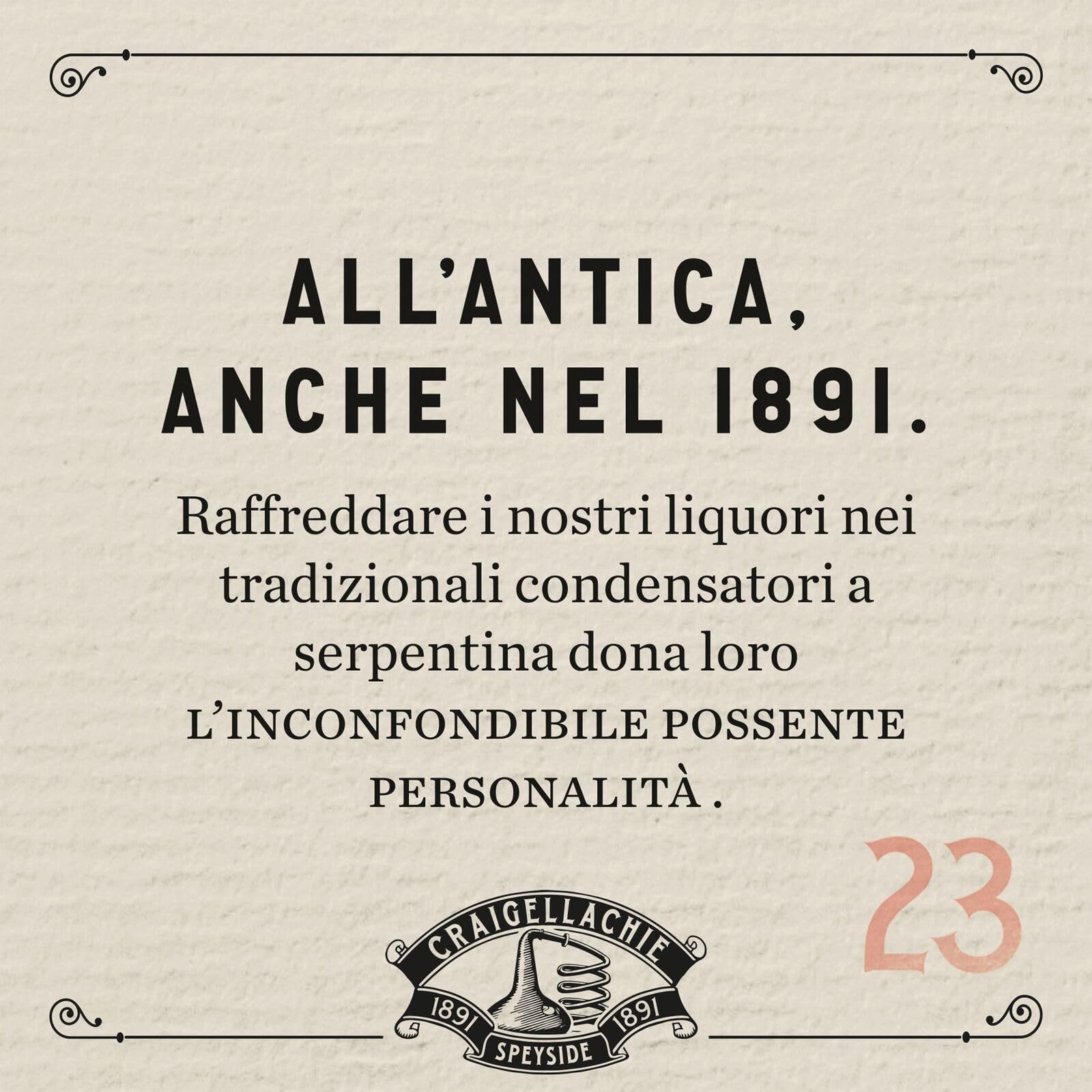 CRAIGELLACHIE 23 Anni Speyside Single Malt Scotch Whisky, 46% vol., 70 cl – Tubo Regalo, Botti di primo riempimento Sherry e Bourbon, Non filtrato a freddo, Edizione da collezione
