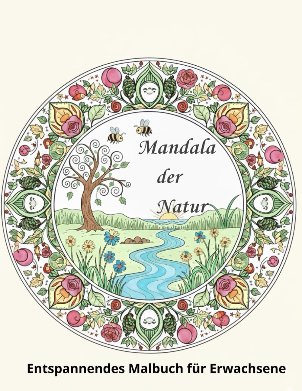 Mandala der Natur: Entspannendes Malbuch für Erwachsene mit wunderschönen Naturmotiven