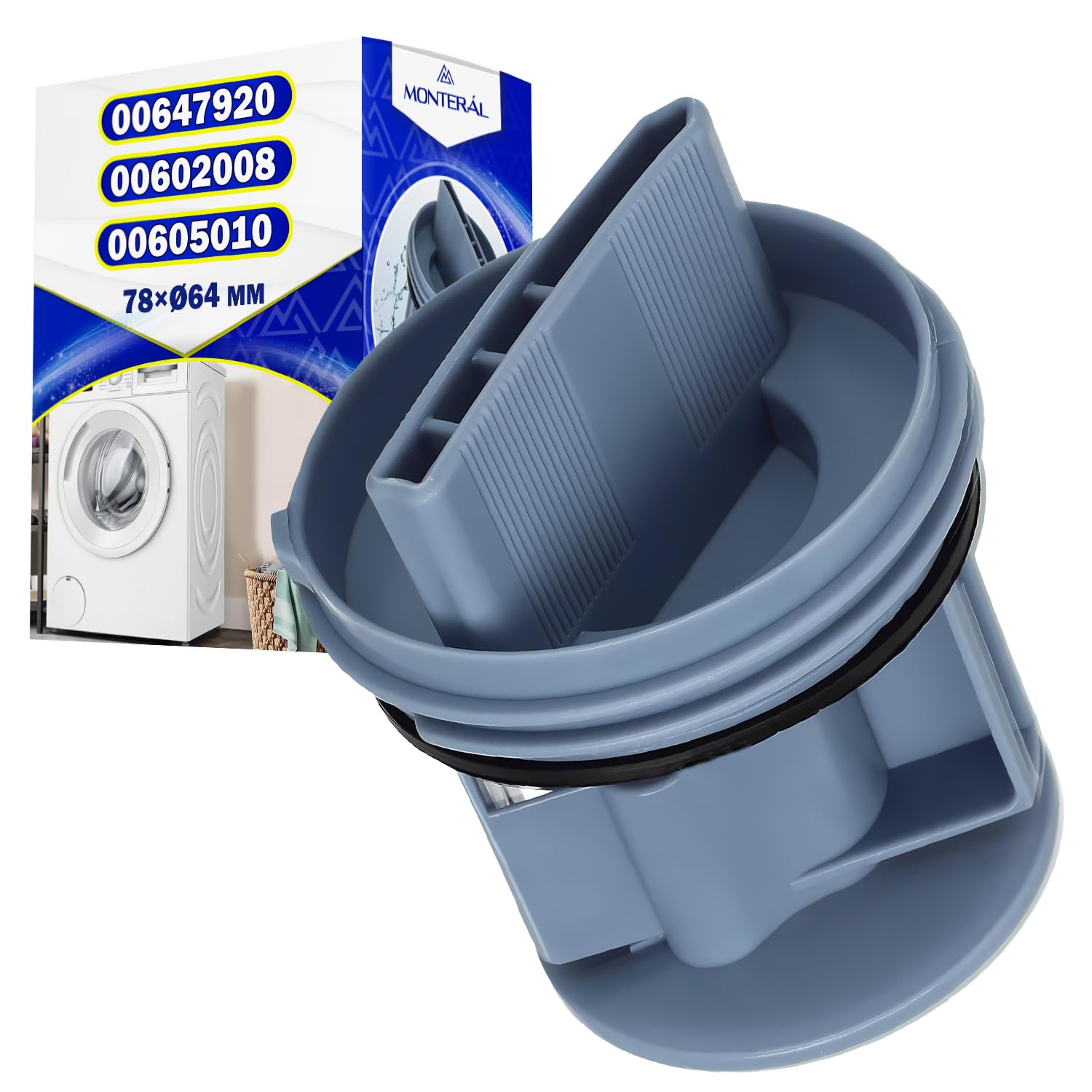 HqteK Bomba De Drenaje Para Lavadora De Ropa De Carga Frontal, Conjunto De Filtro Universal Para Lavadora, Filtro De Bomba De Desagüe, Compatible Con Bosch, Compatible Con Lavadora Siemens A0NC