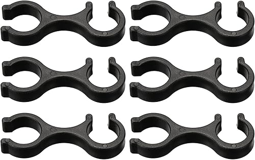 Paquete de 6 clips para bastón de trekking, puntas de bastón de senderismo, conector de hebilla de doble barra, se aplican a senderismo al aire