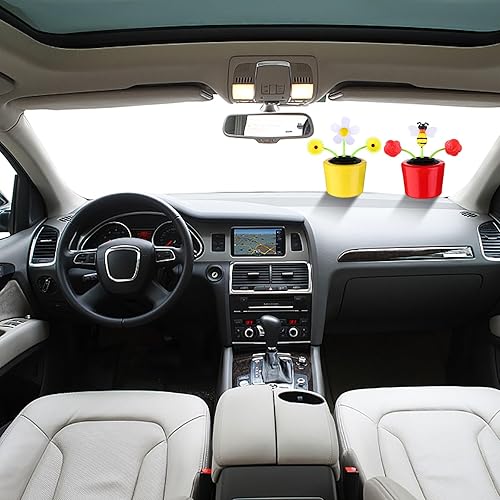 Miniatura 7 de 4 juguetes solares de abeja bailarina con energía solar, flor de sol bailarín en macetas de colores con margaritas oscilantes, colgajo animado,