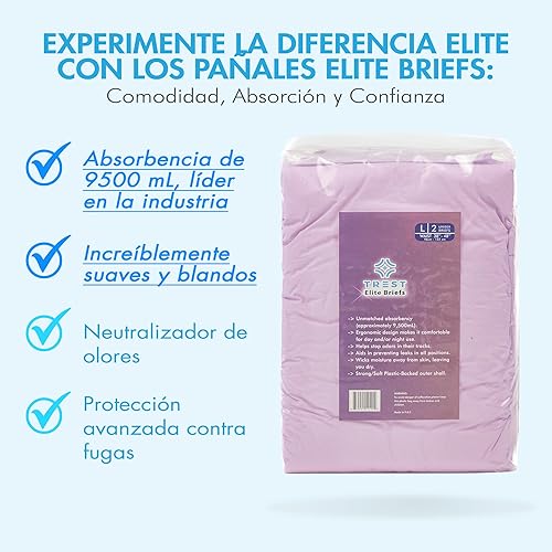 Miniatura 3 de TREST Elite - Calzoncillos para hombres y mujeres, pañales nocturnos para incontinencia, absorción de élite, cómodos, neutralizantes de olores y