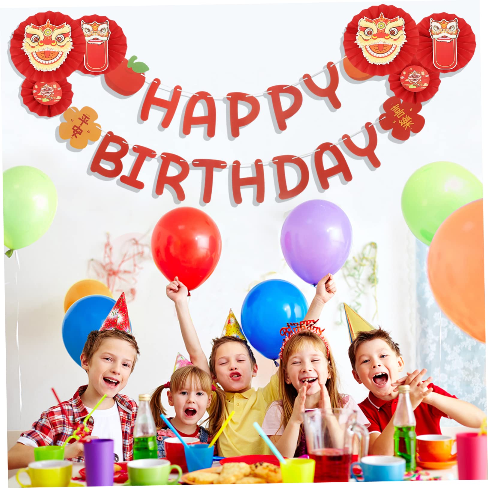 Amosfun 4 Set Di Decorazioni Per Feste in Stile Striscione Di Compleanno Facili Da Appendere Per Camera Da Letto E Soggiorno