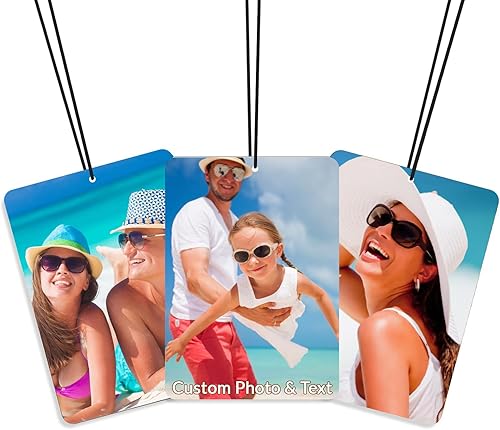 Ambientador con foto personalizada para automóvil, ambientador de doble cara personalizado para automóvil, ambientador de aire con texto de imagen,